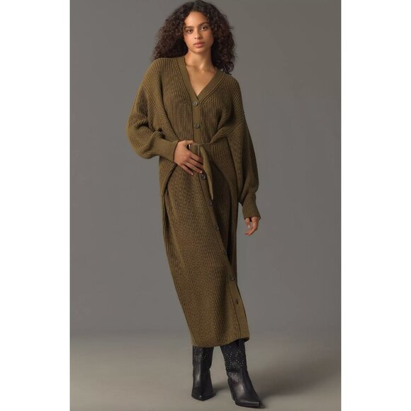 green long maternity dress Autumn